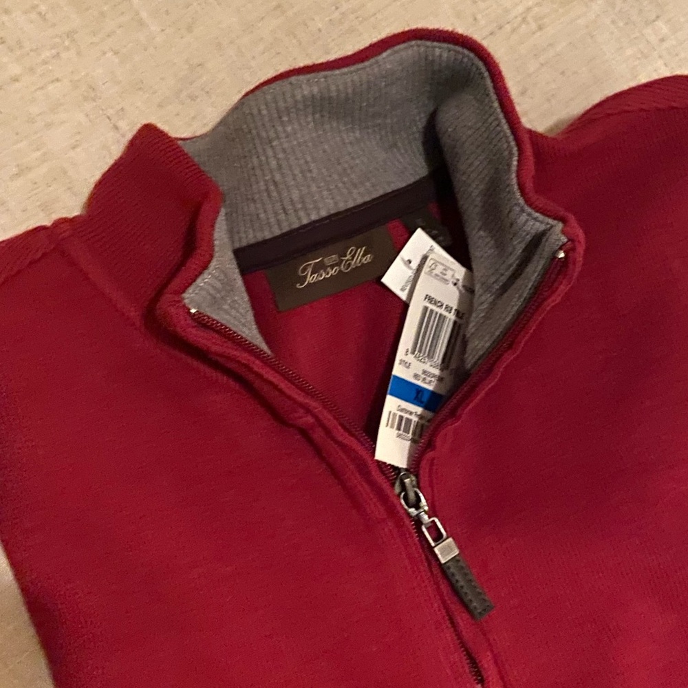Men’s Tasso Elba Quarter Zip Mock Neck Sweater